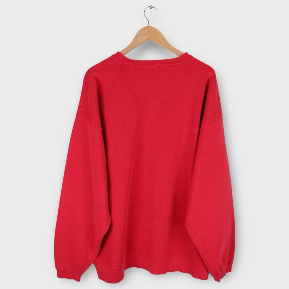Vintage Nike Team Nebraska Huskers Red Crewneck Sweatshirt XL Center Swoosh‎